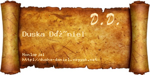 Duska Dániel névjegykártya